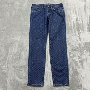 Mavi Jeans Womens 27 Blue Serena Ankle Low Rise Super Skinny‎ Patterned Denim